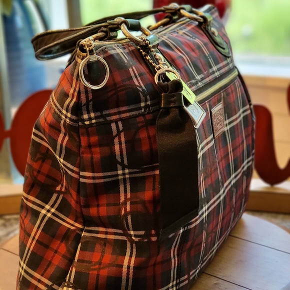 SOLD:  Coach Poppy Signature Collection Plaid Glam Tote Bag - GET IT NOW FOR $92 - Picture 6 of 17